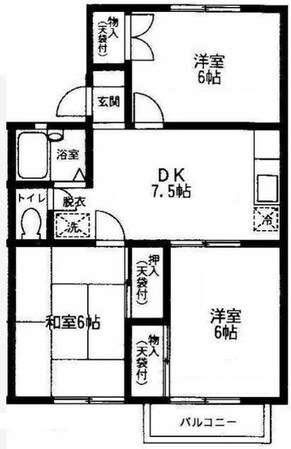 ウォーターパーク塚本D棟の物件間取画像